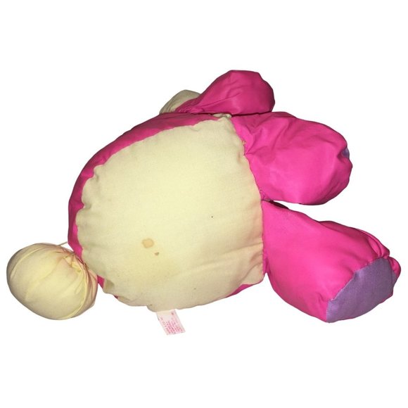 RUSS Berrie & Co Plump Pink and Yellow Fabric Rabbit - Puffy Plush with Unique L - Picture 7 of 10